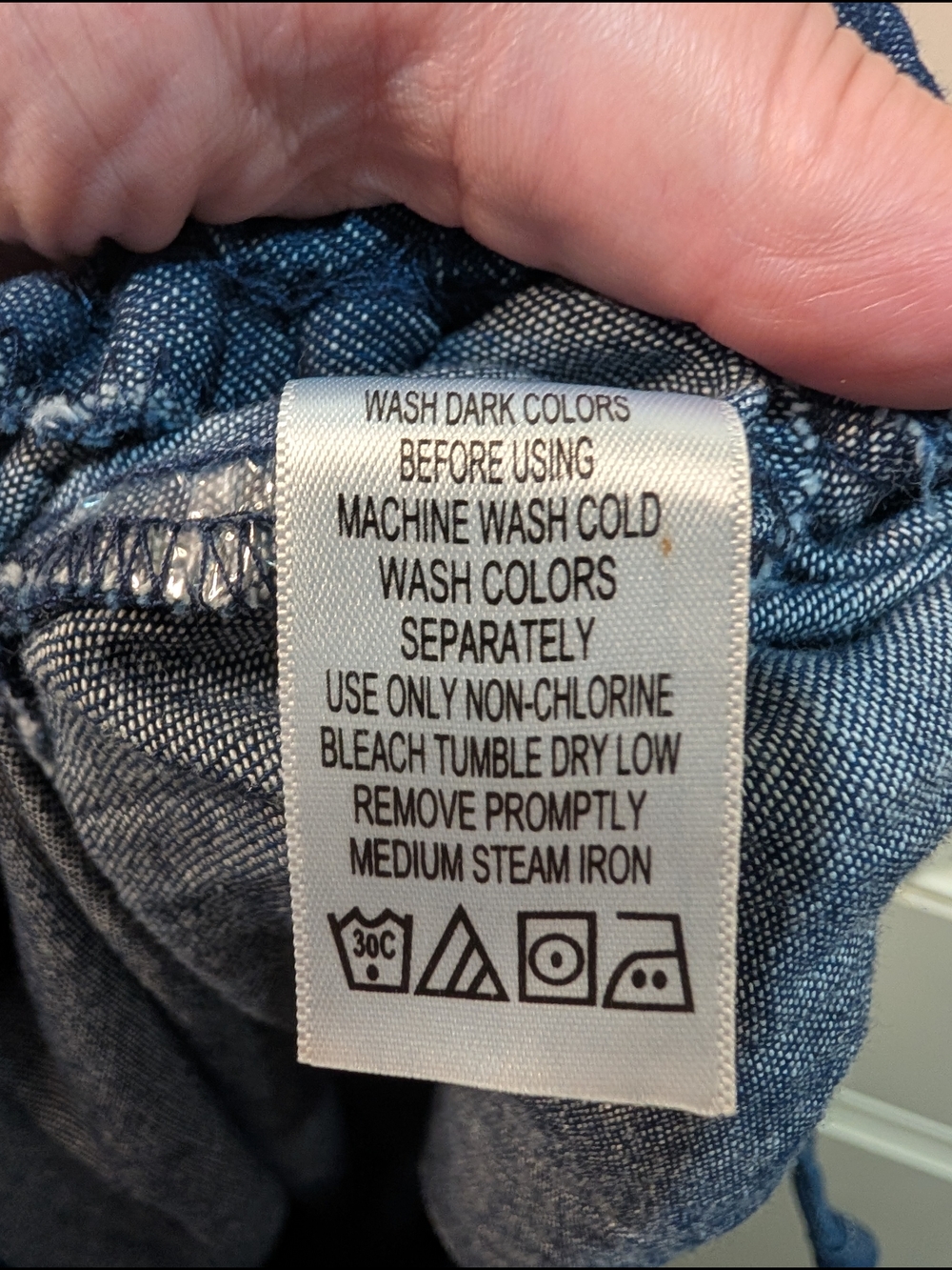 Woman Within Indigo Wide Leg 100% Cotton Chambray Denim Pants New Without Tags - Picture 6 of 7